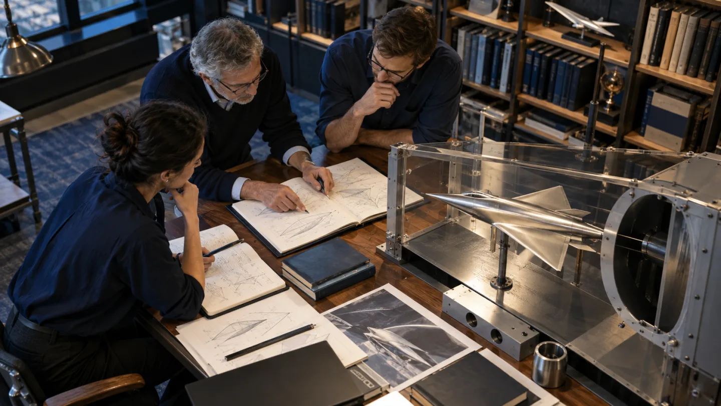 Illustrative aerospace scene: Collective aerospace knowledge.